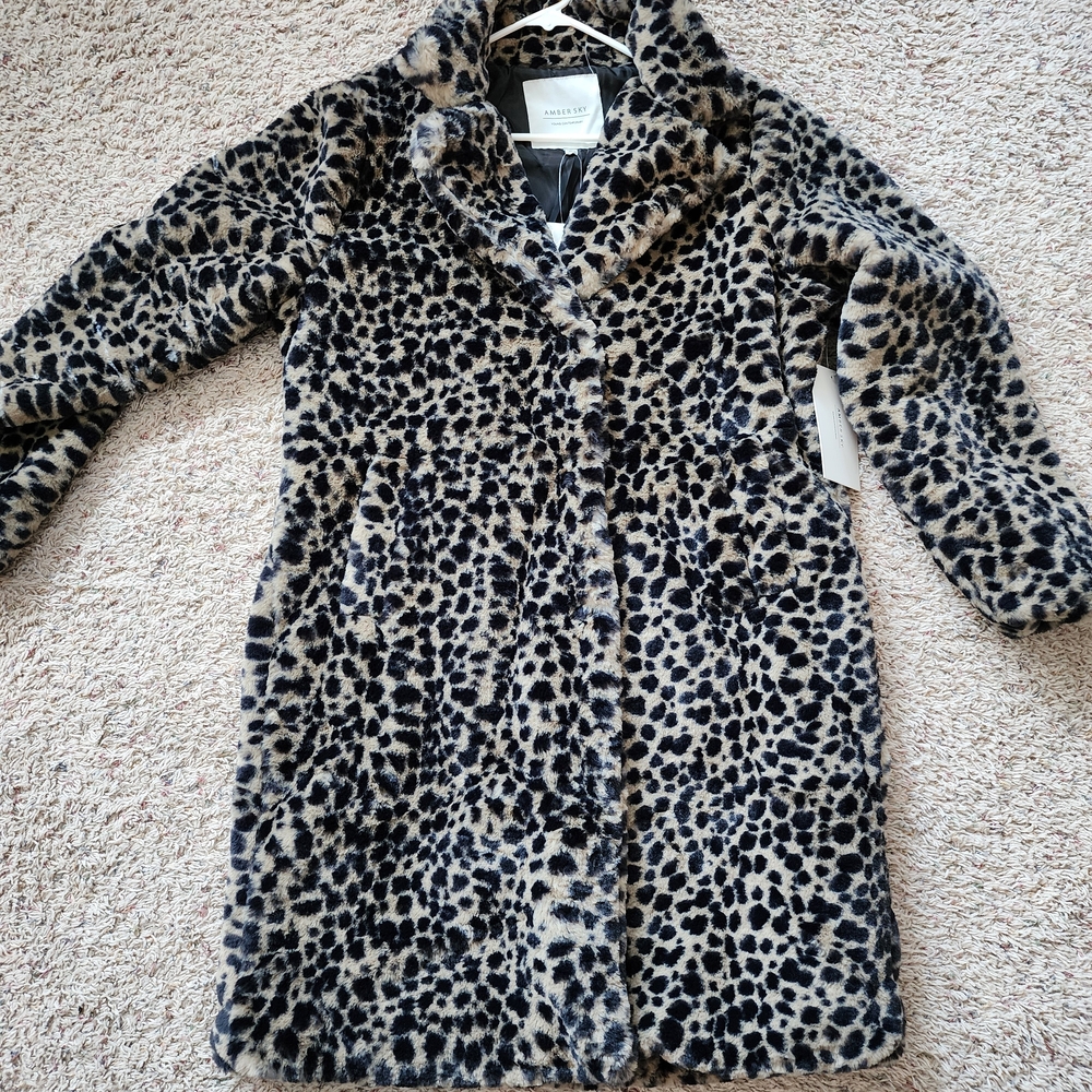 Leopard Print Faux Fur Coat